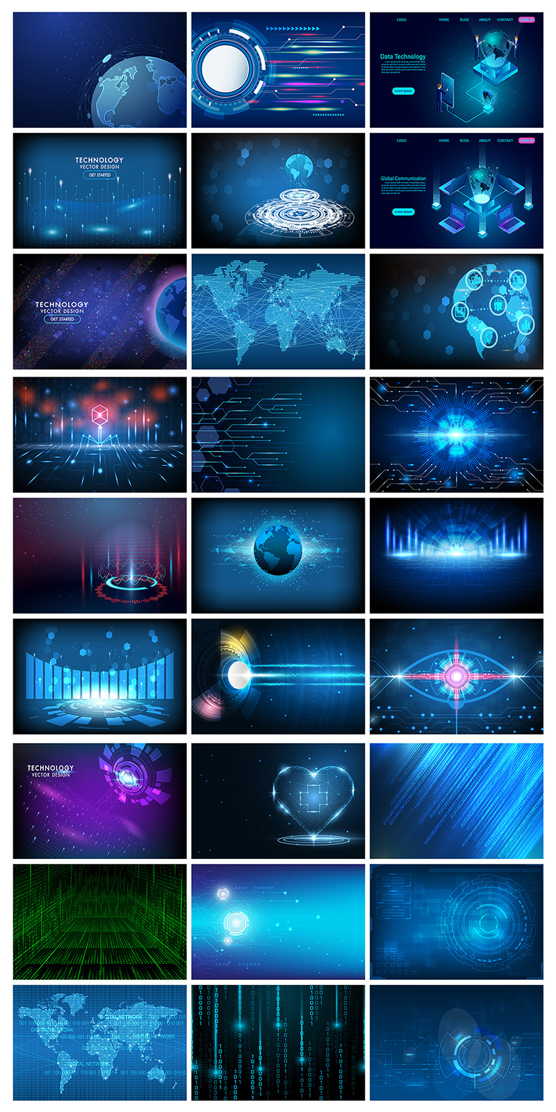 Technology Background Bundle, Technology Abstract Background Bundle, Web Background - Features Image 3