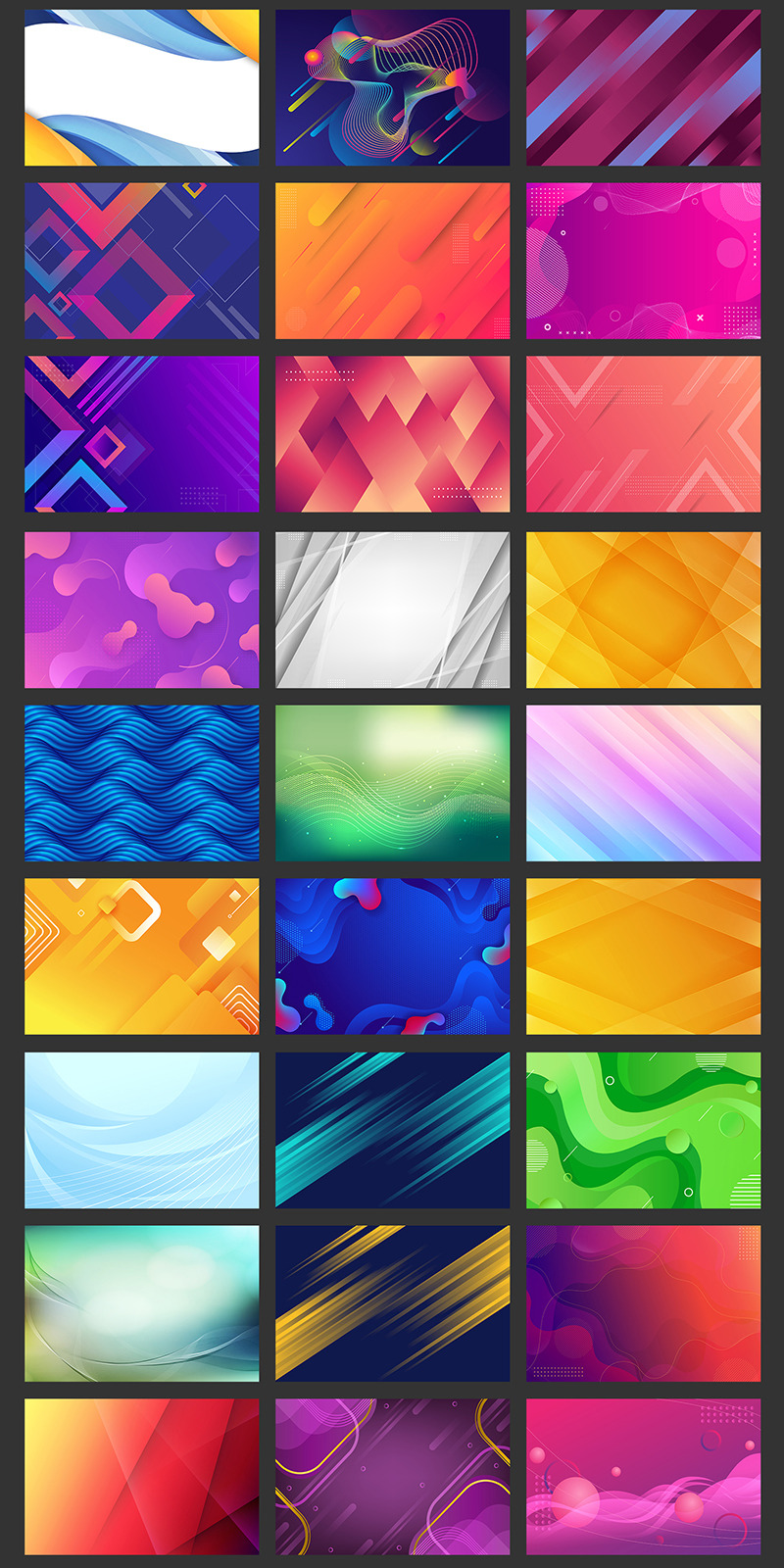 Pacchetto di sfondi astratti, raccolta di sfondi astratti, sfondo Web, sfondo banner. - Caratteristiche Immagine 3