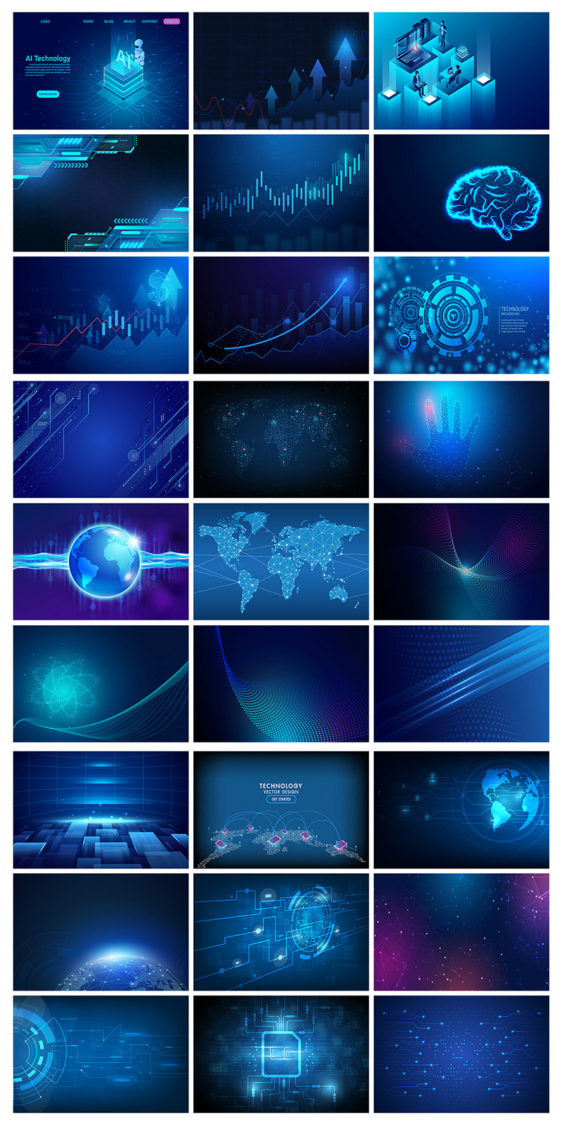 Technology Background Bundle, Technology Abstract Background Bundle, Web Background - Features Image 2