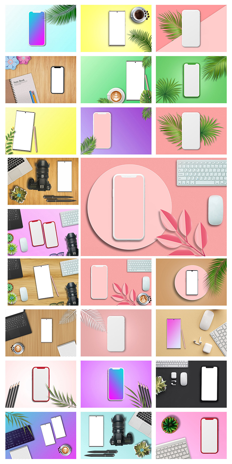 Smartphone Mockup Bundle, Mobile Phone mockup Bundle, Smartphone Empty Screen Mockup - Features Image 2