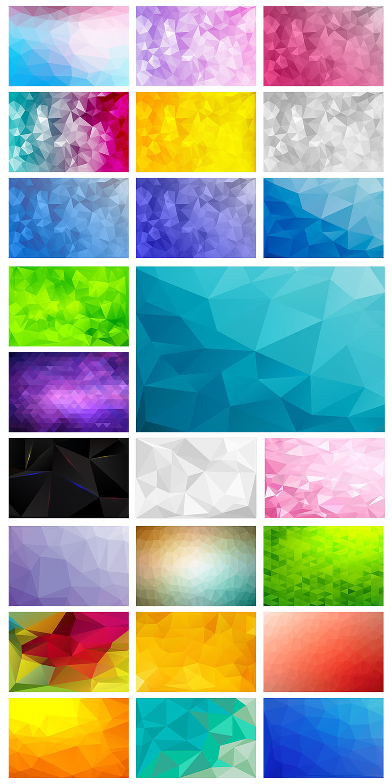 Pacchetto di sfondo astratto basso poli Pacchetto mega poligonale - Caratteristiche Immagine 1