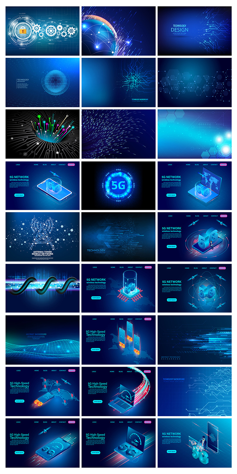 Technology Background Bundle, Technology Abstract Background Bundle, Web Background - Features Image 4