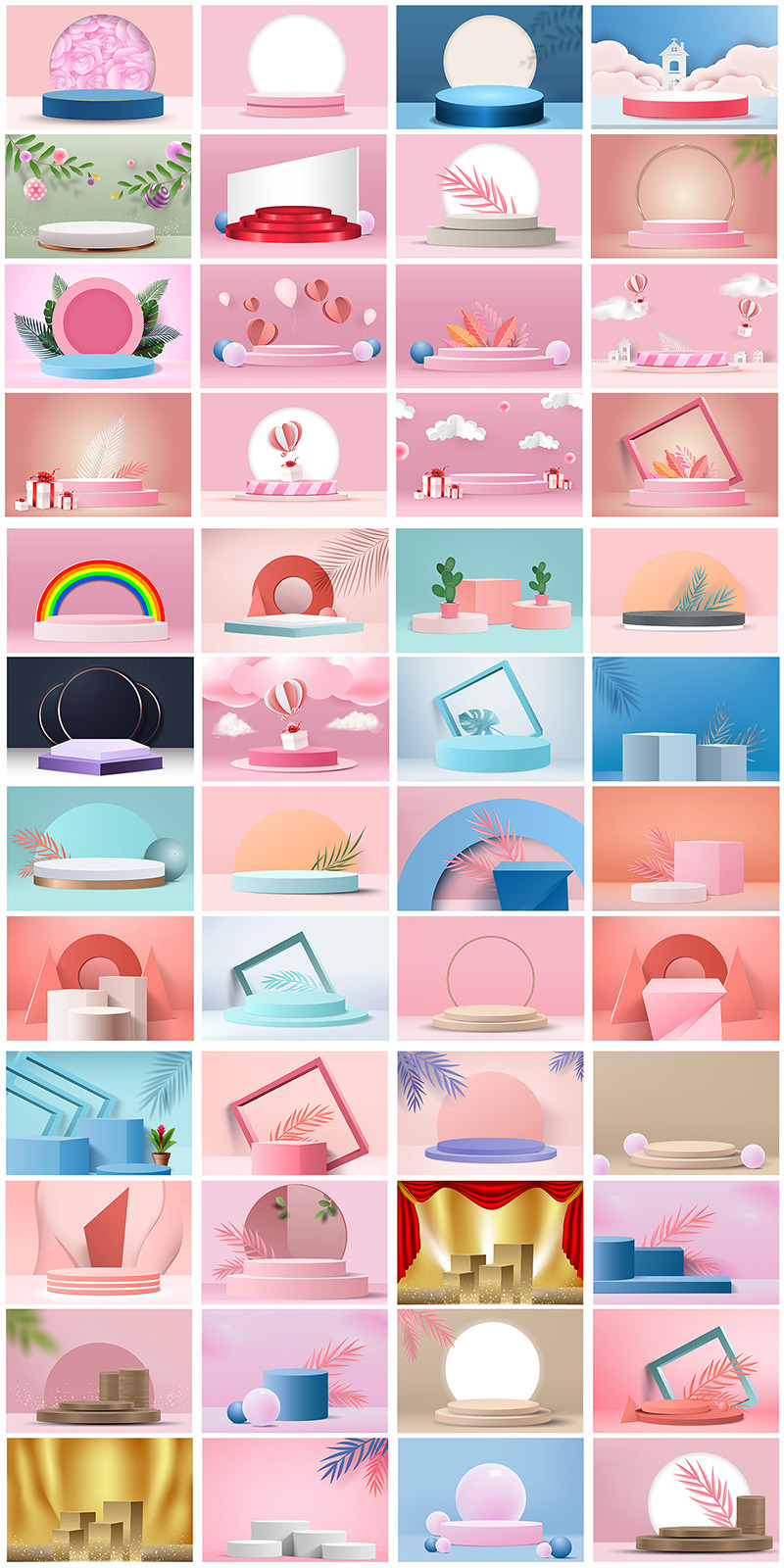 Podium Background Mega Bundle, Product Presentation 3D Podium Background Bundle - Features Image 1