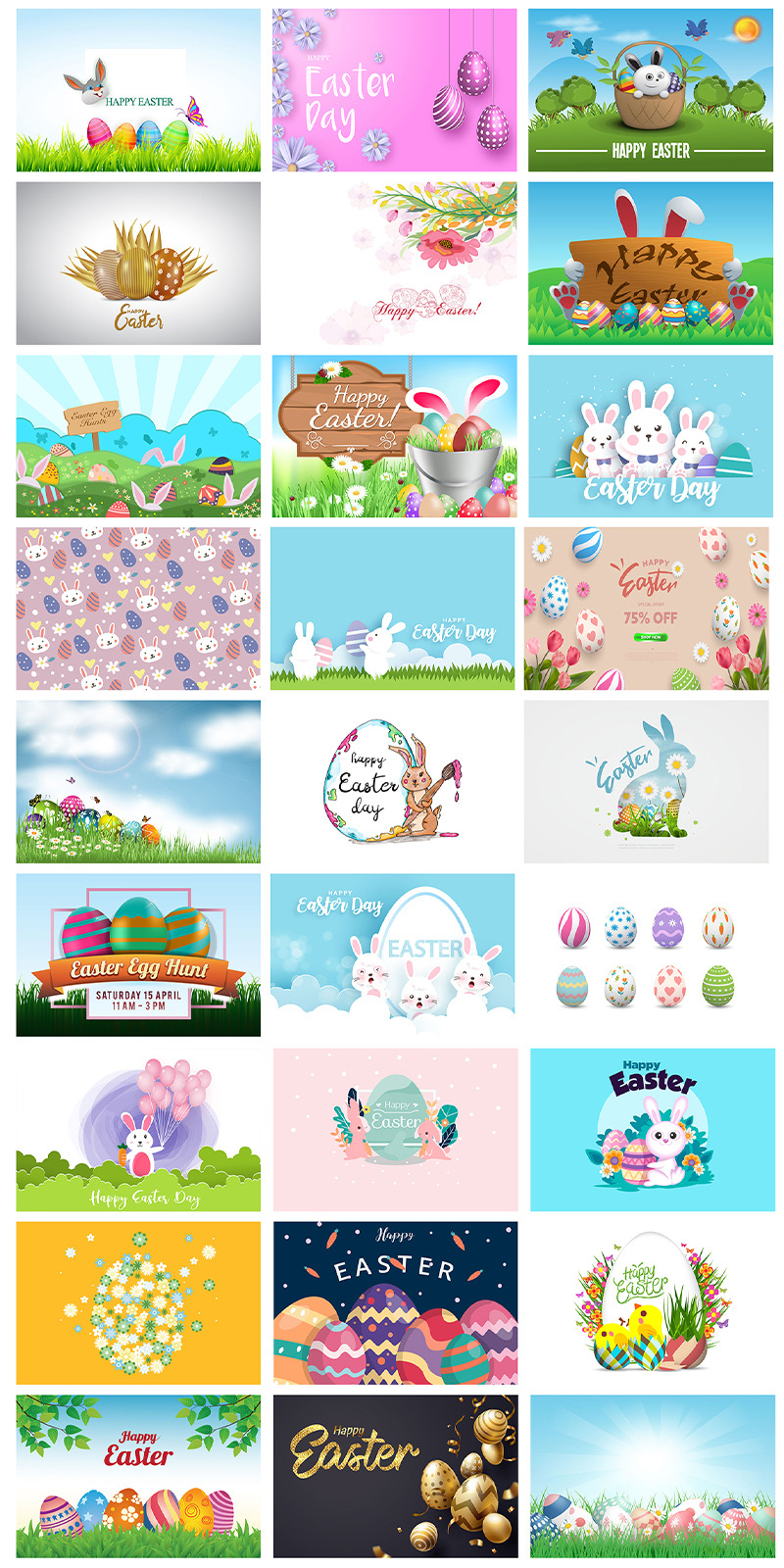 Easter Background Bundle, Happy Easter Background Bundle. - Features Image 1
