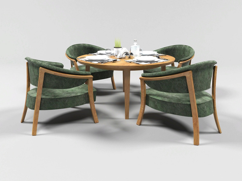 Dining Set 1011 3D Model - Features Image 1