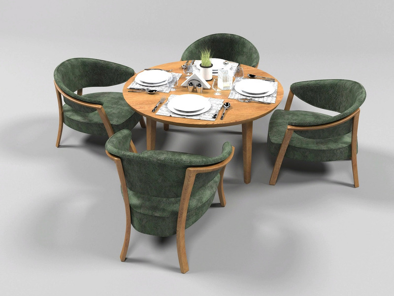 Dining Set 1011 3D Model - Features Image 2
