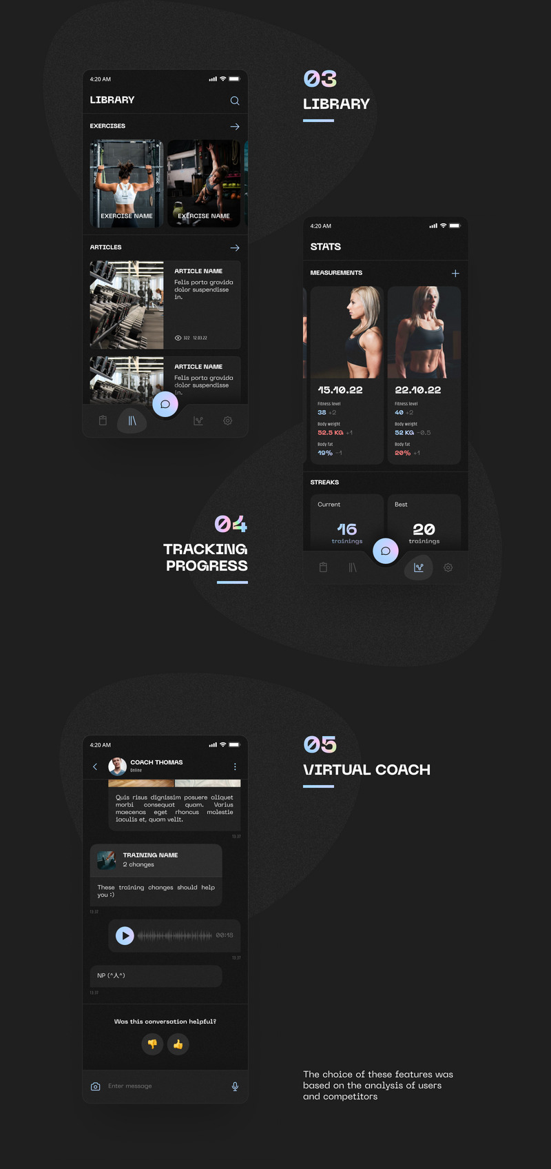 JustFit - Modèle d'interface utilisateur / UX de l'application d'entraînement - Caractéristiques de l’image 2