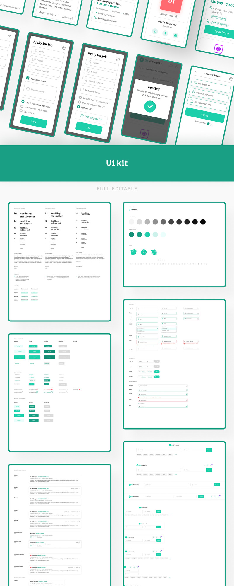 GoWwworks – UX/UI-Vorlage für das Webprodukt zur Jobsuche - Eigenschaften Bild 5