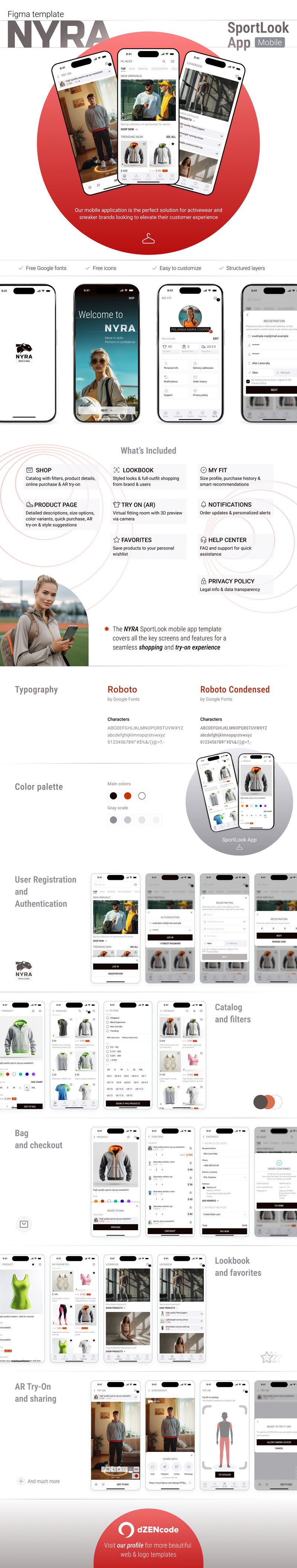 NYRA SportLook Uygulaması — Mobil Uygulama Kullanıcı Arayüzü Şablonu - Features Image 1