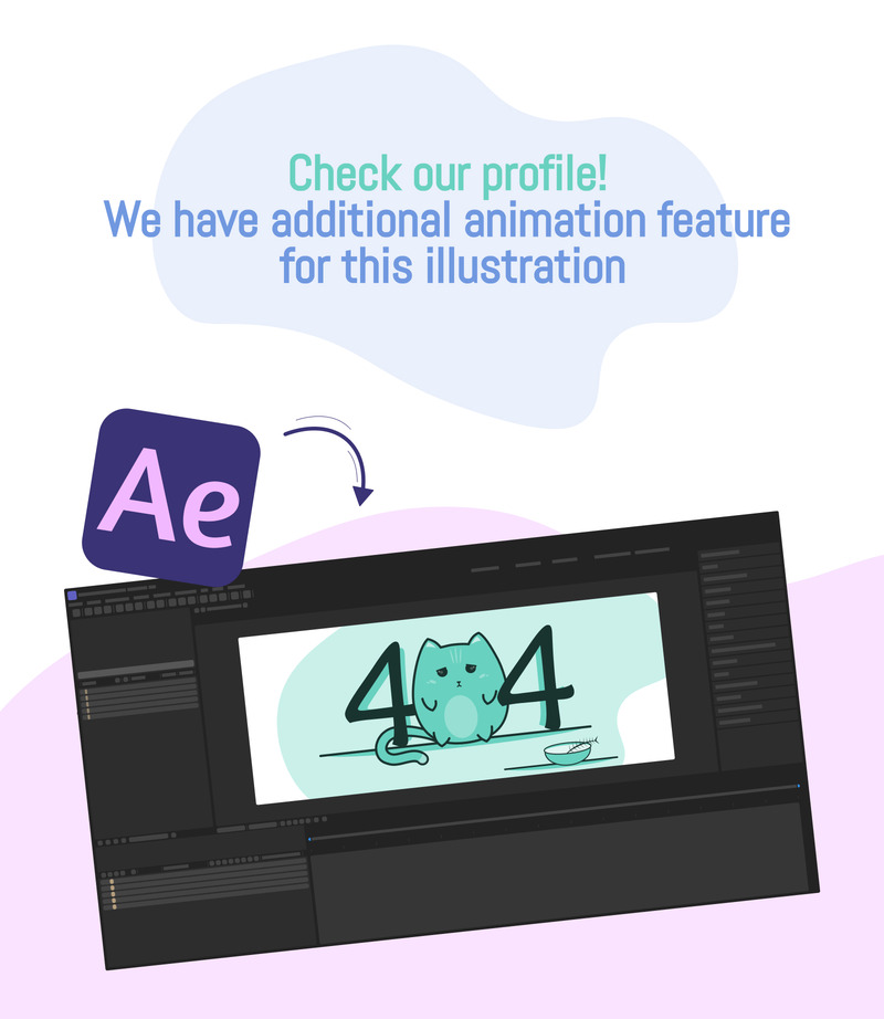 404 Traurige Katze — Illustration - Eigenschaften Bild 2