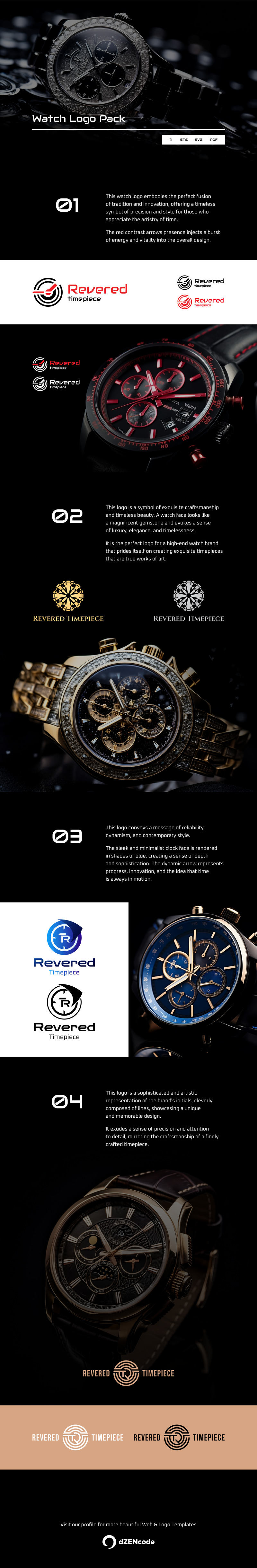 Vördad klocka — stilfull unik klockalogotypmall - Features Image 1