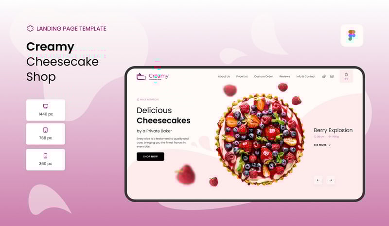 Creamy Cheesecake Shop — Landingspagina-sjabloon - Features Image 1