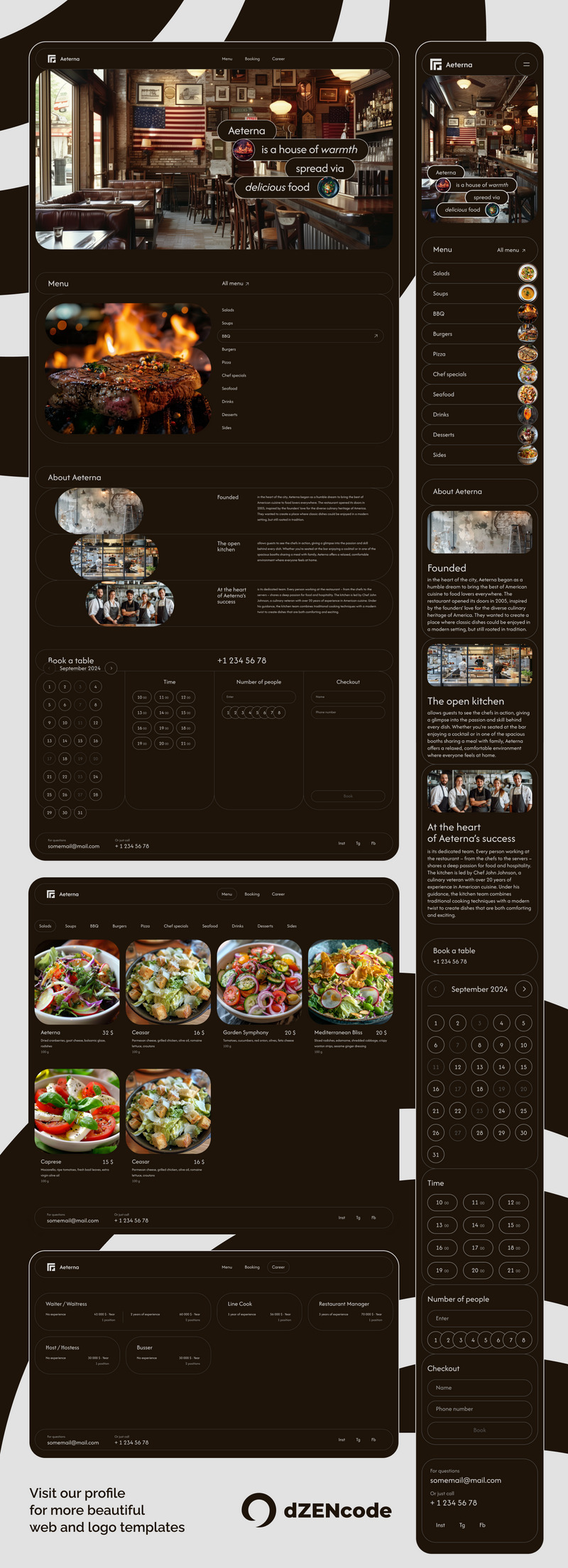 Aeterna – Användargränssnittsmall för flera sidor för restaurang - Features Image 1