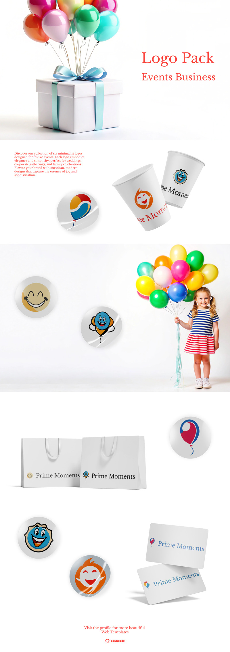 Prime Moments — Minimalist Events Business Logo Pack - Features Image 1
