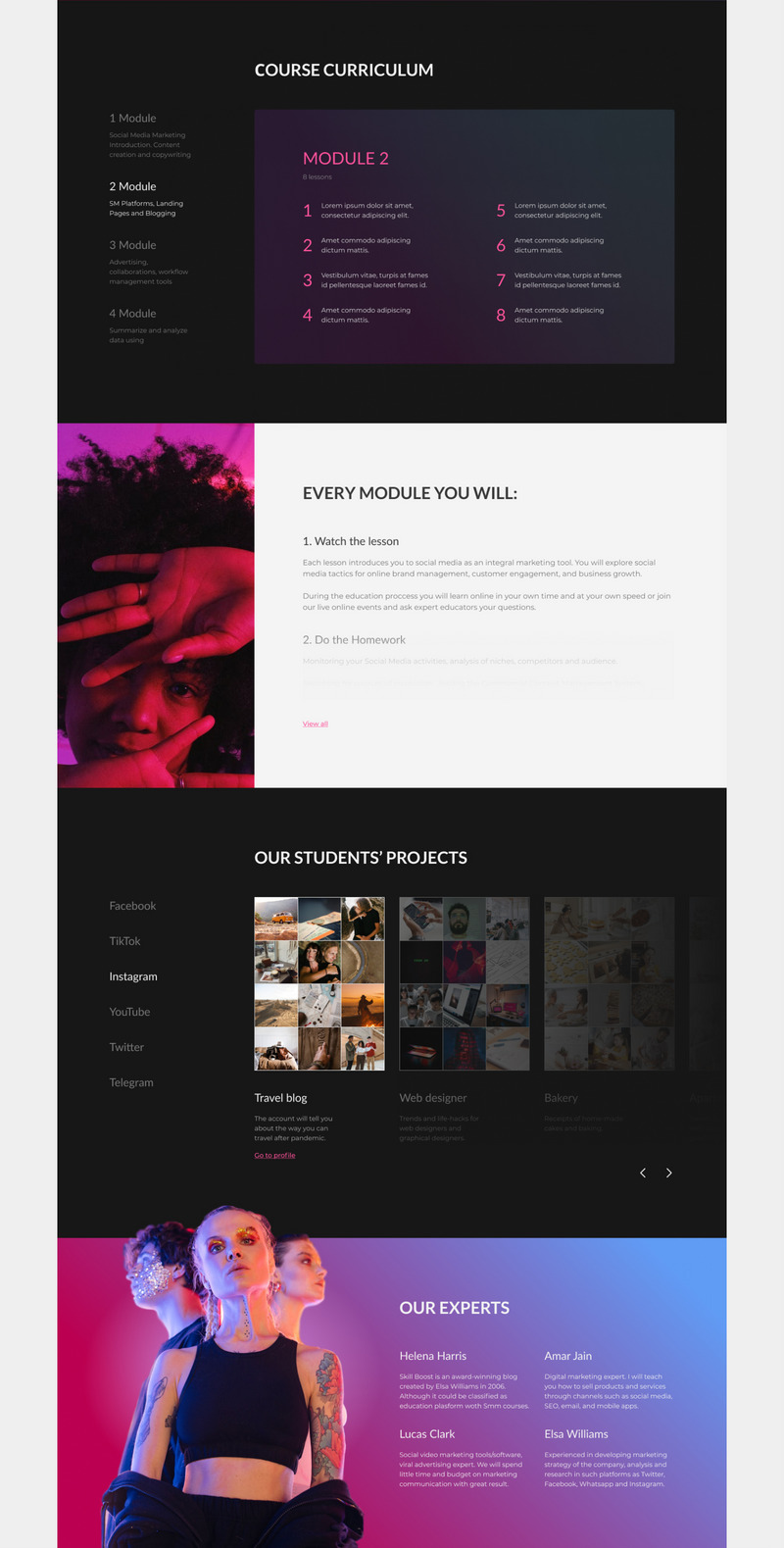 技能提升 - 社交媒体营销和职业在线教育 UI/UX 模板 - Features Image 4