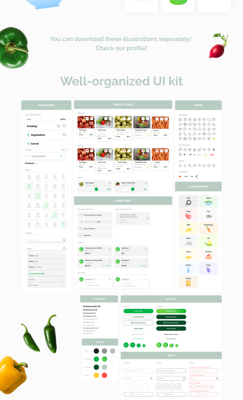 Greeneat – Moderne Essenslieferung & Rezepte Mobile App-UI-Vorlage - Eigenschaften Bild 3