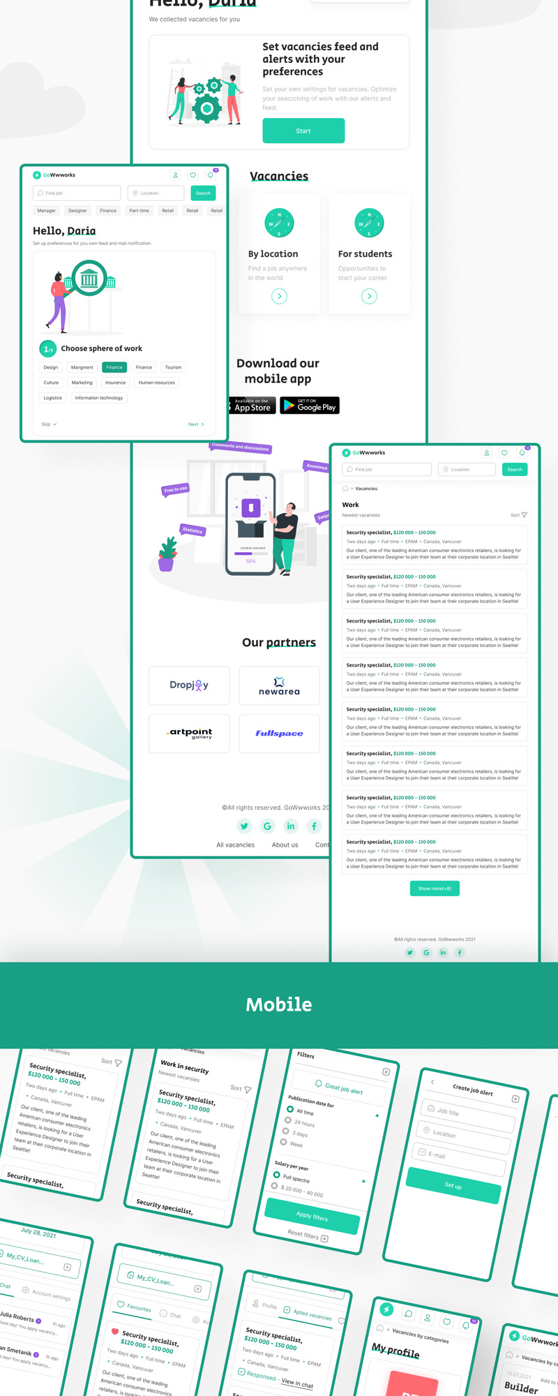 GoWwworks – UX/UI-Vorlage für das Webprodukt zur Jobsuche - Eigenschaften Bild 4