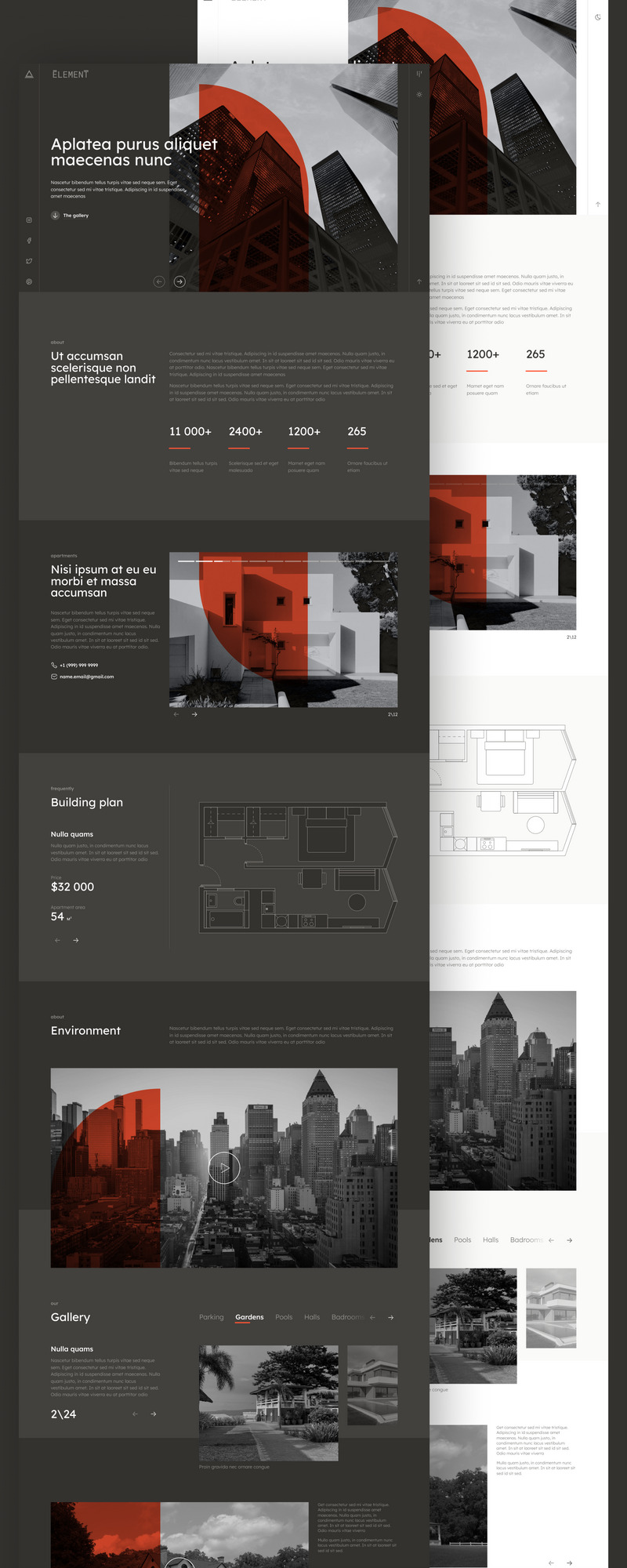 Element - Plantilla de interfaz de usuario de página de destino monocromática multipropósito de bienes raíces - Características Imagen 3