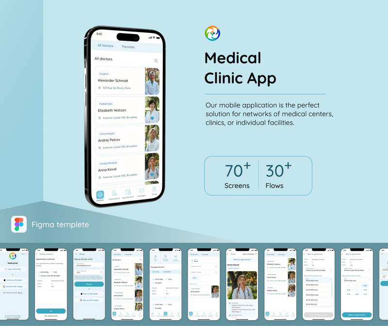 Med.Care Center App — Medical Clinic Mobile App UI Mall - Features Image 1