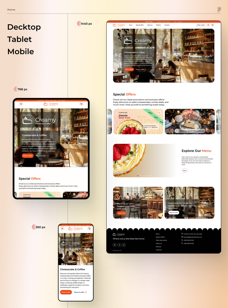 Creamy Cheesecake
& Coffee Website Template - Features Image 3