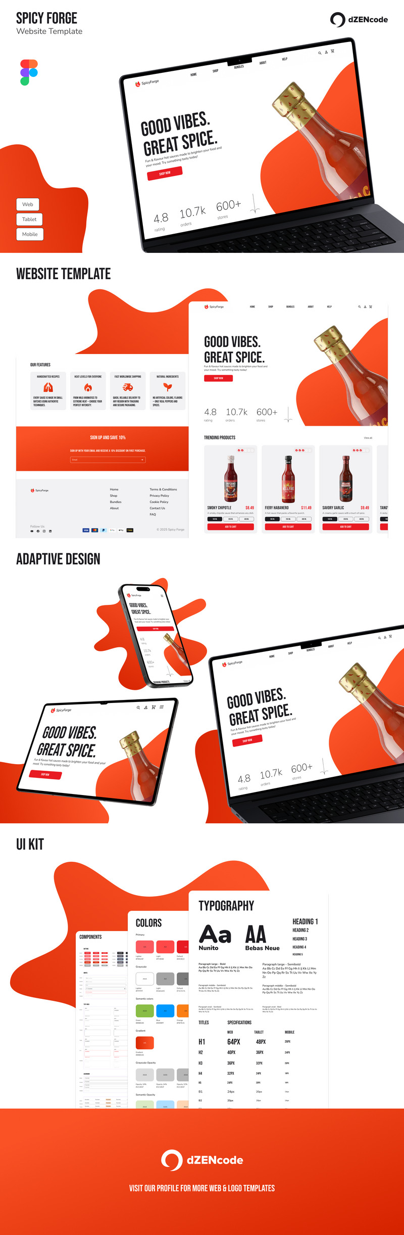 SpicyForge – Modello di sito web per marchi di salse piccanti e alimenti - Caratteristiche Immagine 1