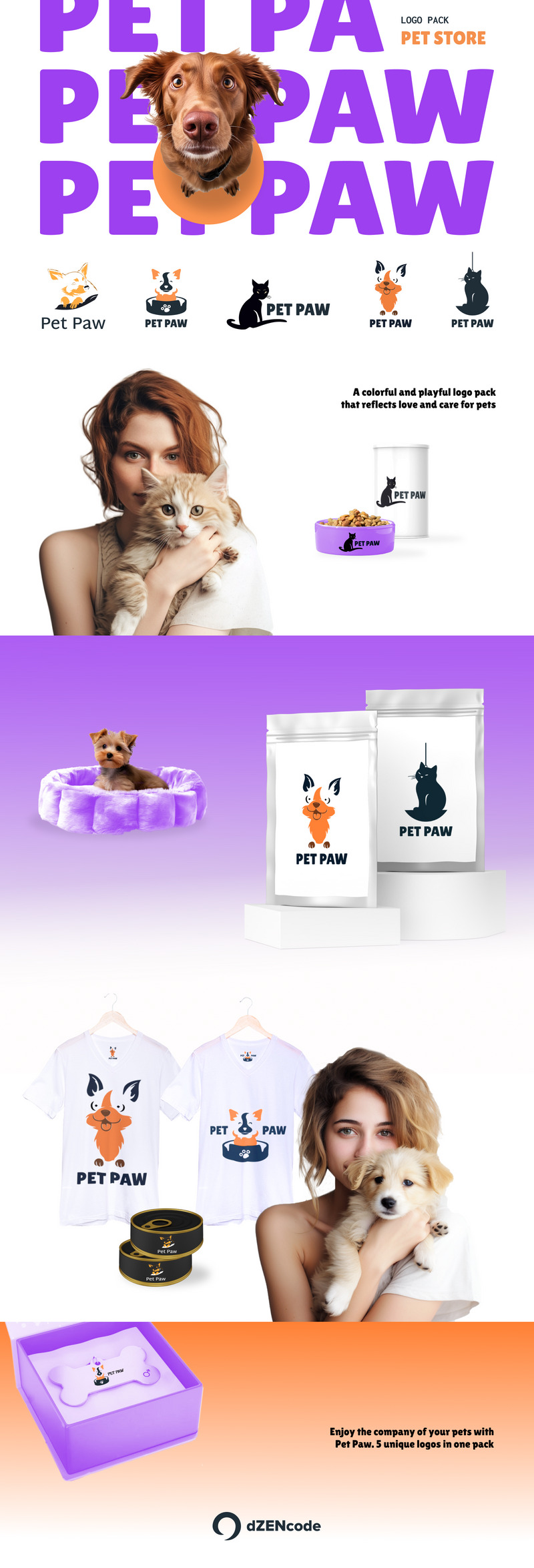 Pet Paw — Minimalistická šablona balení loga - Features Image 1