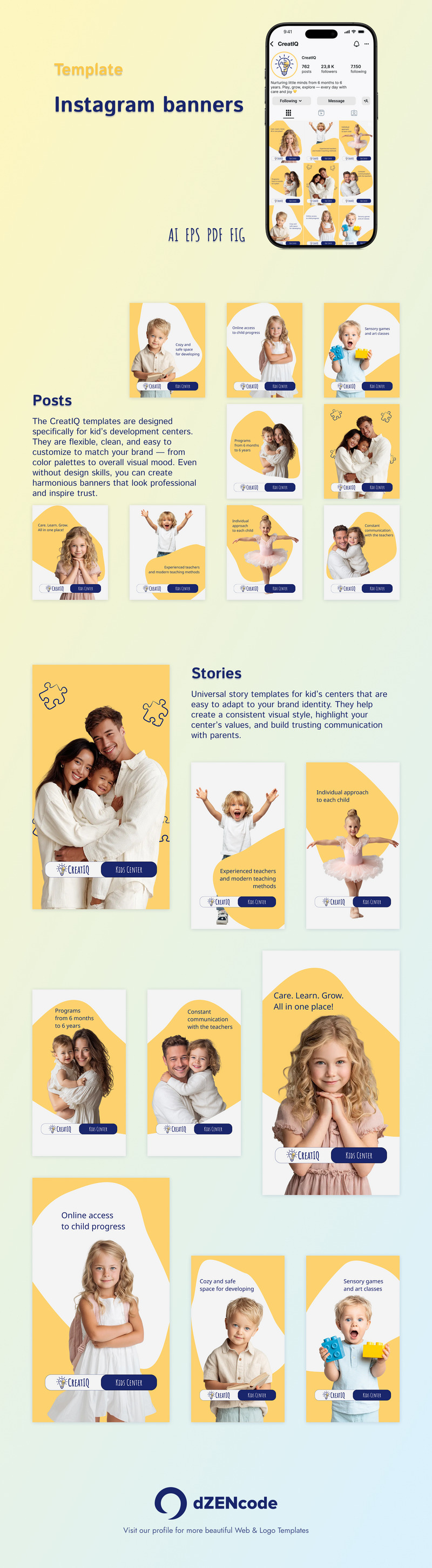 CreatIQ – Social Media Templates for Daycare and Educational Kids' Centers - Features Image 1