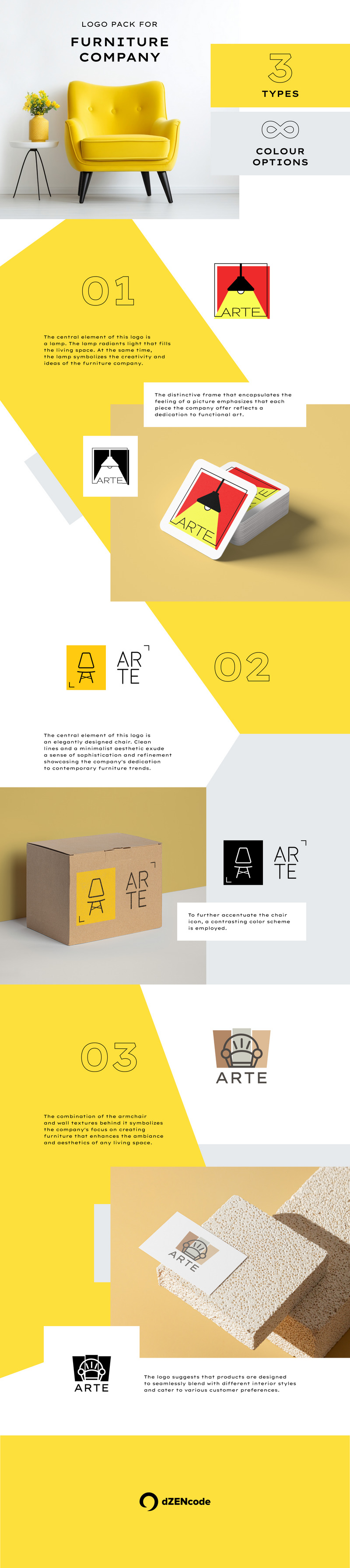 ARTE — Vibrant and Stylish Logo Pack for Furniture Company - Features Image 1