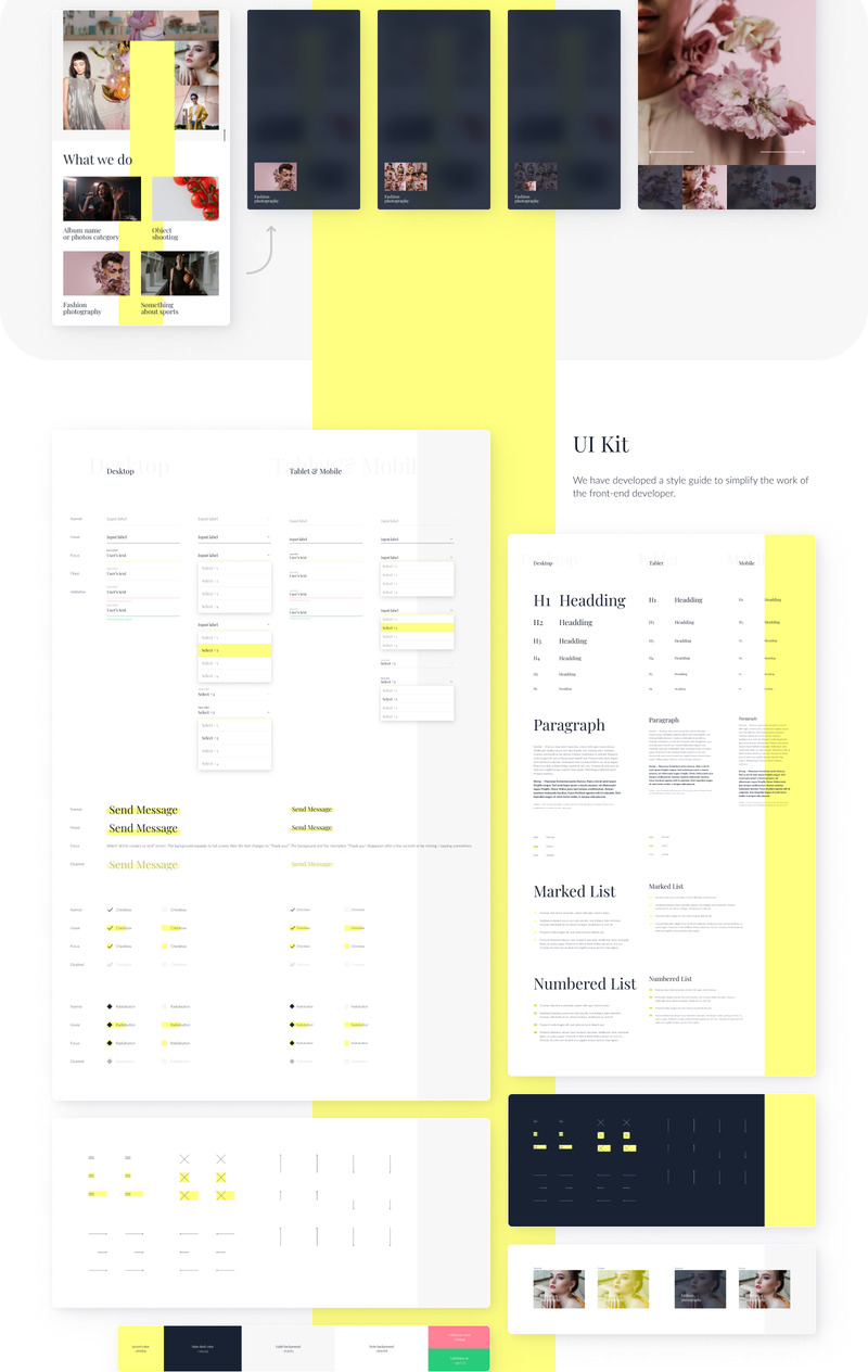 Pokaj - Plantilla de interfaz de usuario de página de destino de fotógrafo de moda minimalista con galerías masivas - Características Imagen 2