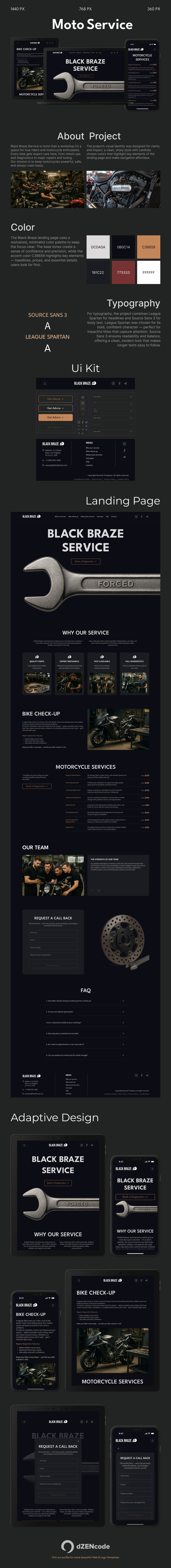 Black Braze Moto Service – Mall för landningssida - Features Image 1