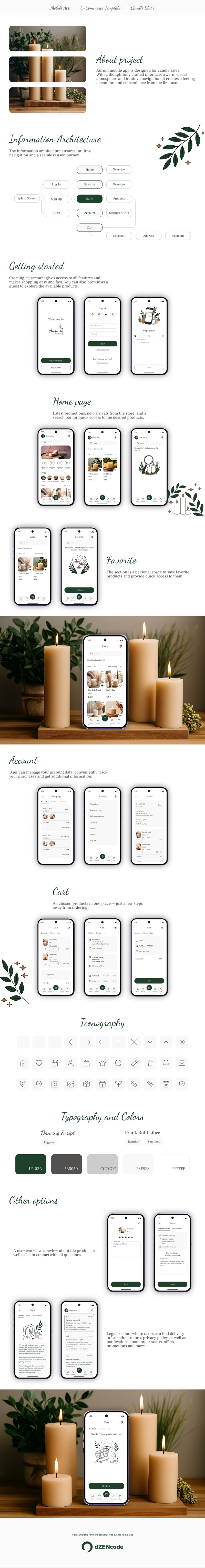 Aurum – Mobilny szablon interfejsu użytkownika aplikacji sklepu ze świecami e-commerce - Obraz funkcji 1
