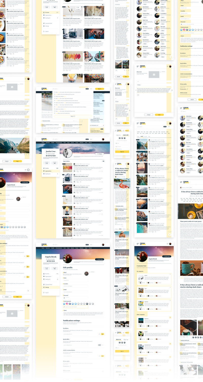 Fresh Up - News & Magazine Multipurpose Minimal Website UI Elements - Features Image 3