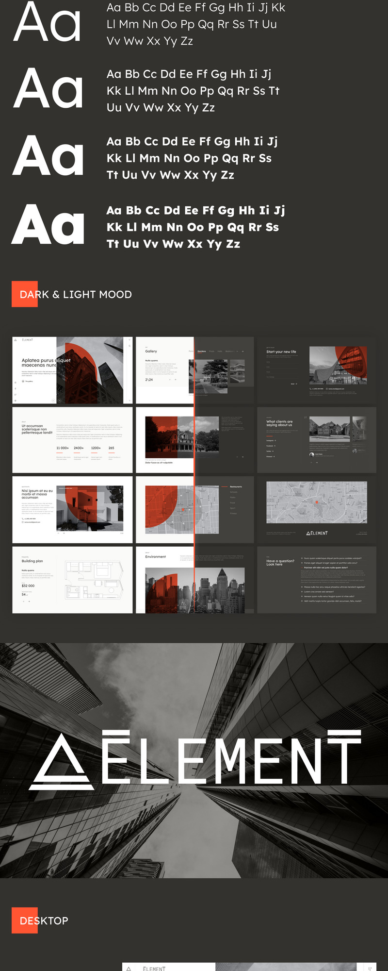 Element - Plantilla de interfaz de usuario de página de destino monocromática multipropósito de bienes raíces - Características Imagen 2