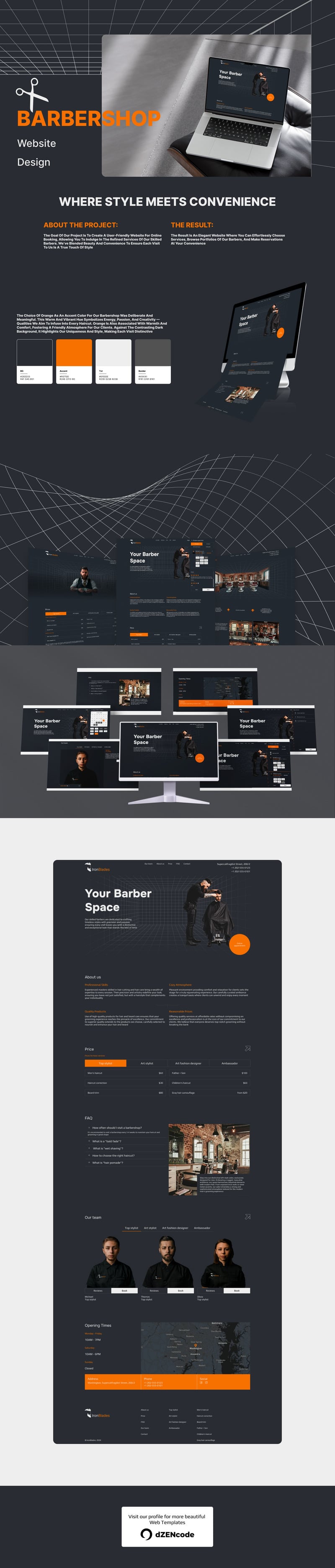 IronBlades — BarberShop Minimalistic Website UI Mall - Features Image 1