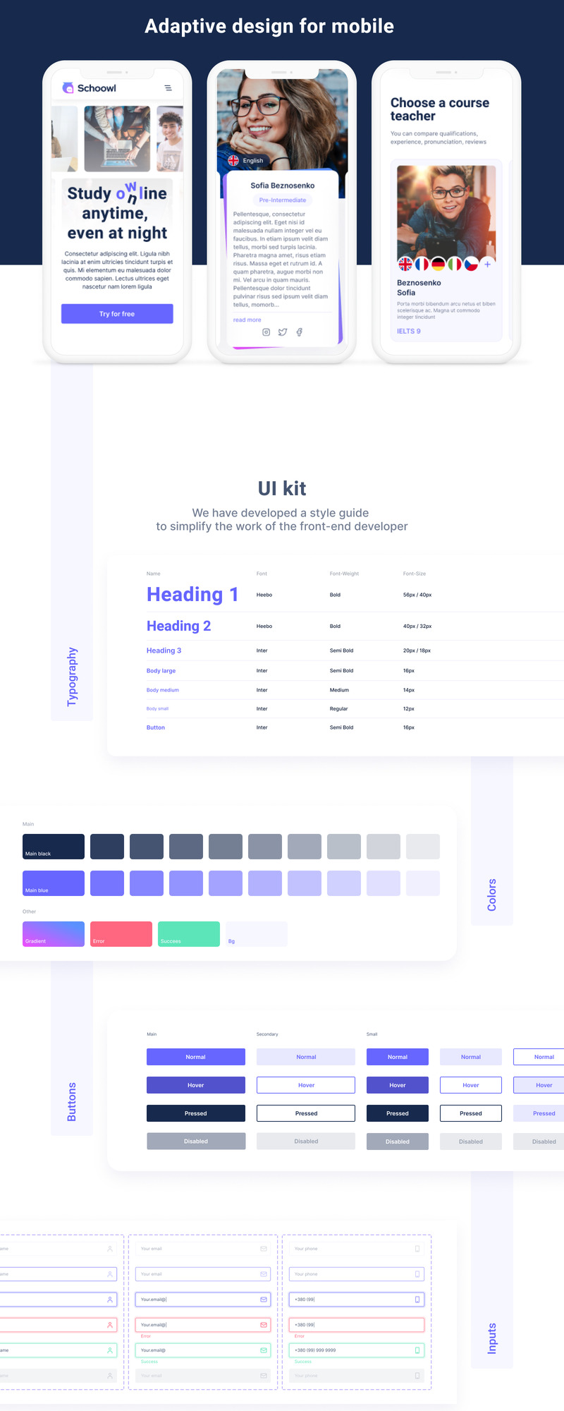 Schoowl - Minimala onlinekurser och utbildning Målsida UI -mall - Features Image 3
