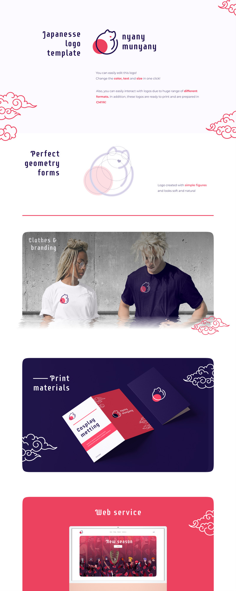 Nyany Munyany – japońskie minimalne logo kota - Obraz funkcji 1