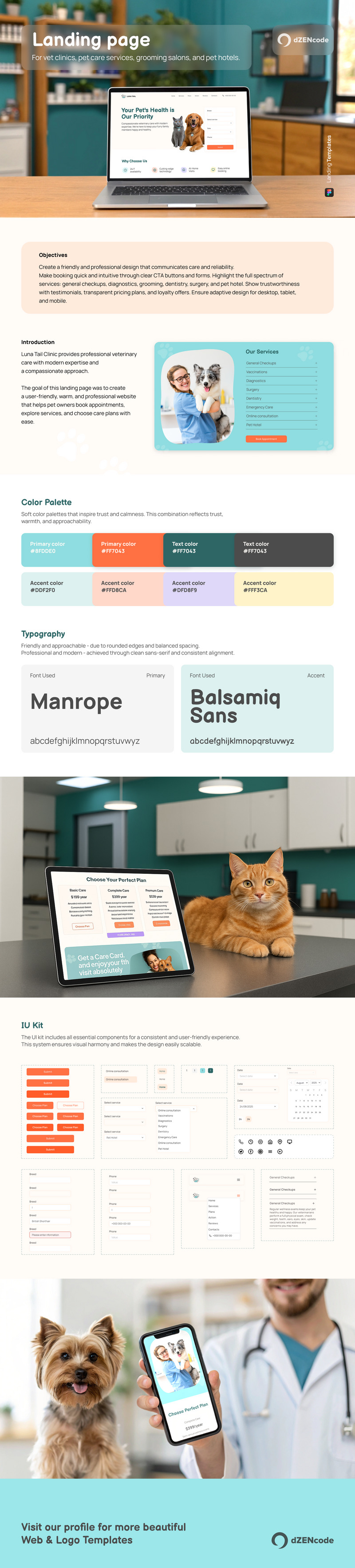 Luna Tail – Шаблон пользовательского интерфейса целевой страницы для клиник по уходу за домашними животными и ветеринарных клиник. - Features Image 1