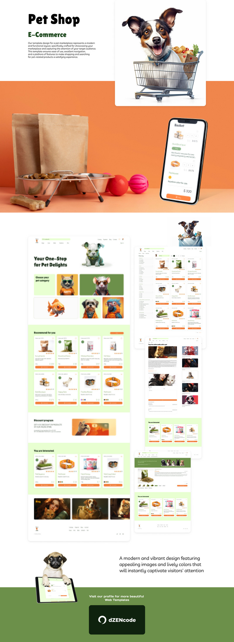 Pet Paw — Plantilla de interfaz de usuario de comercio electrónico minimalista de tienda de mascotas - Características Imagen 1