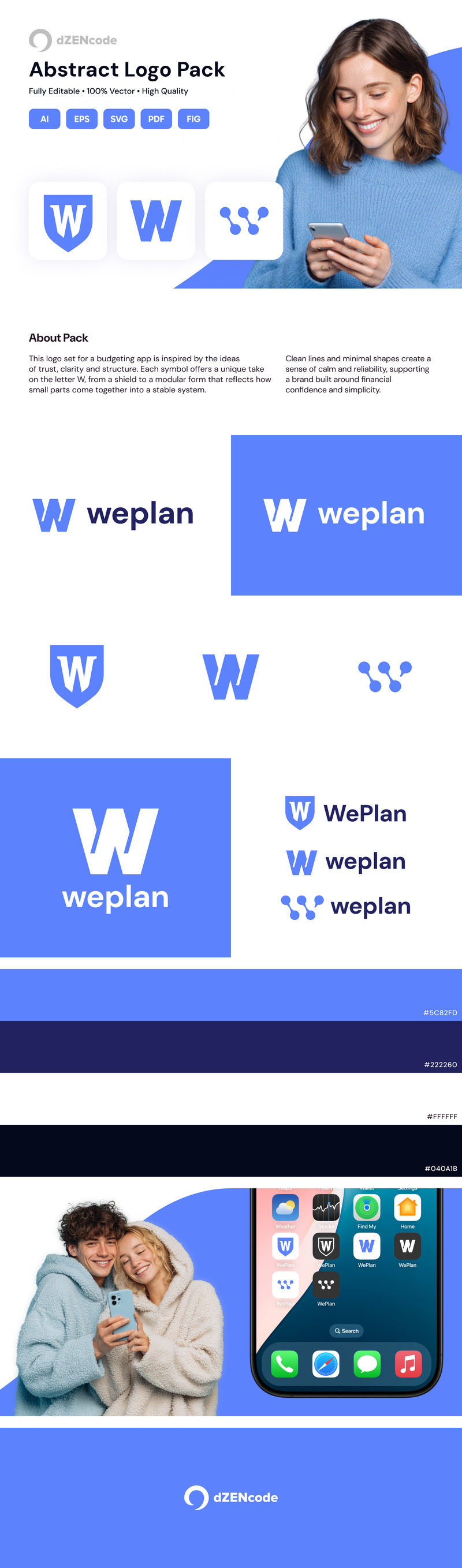 WePlan – Sjabloon voor abstract logopakket voor financiële app - Features Image 1