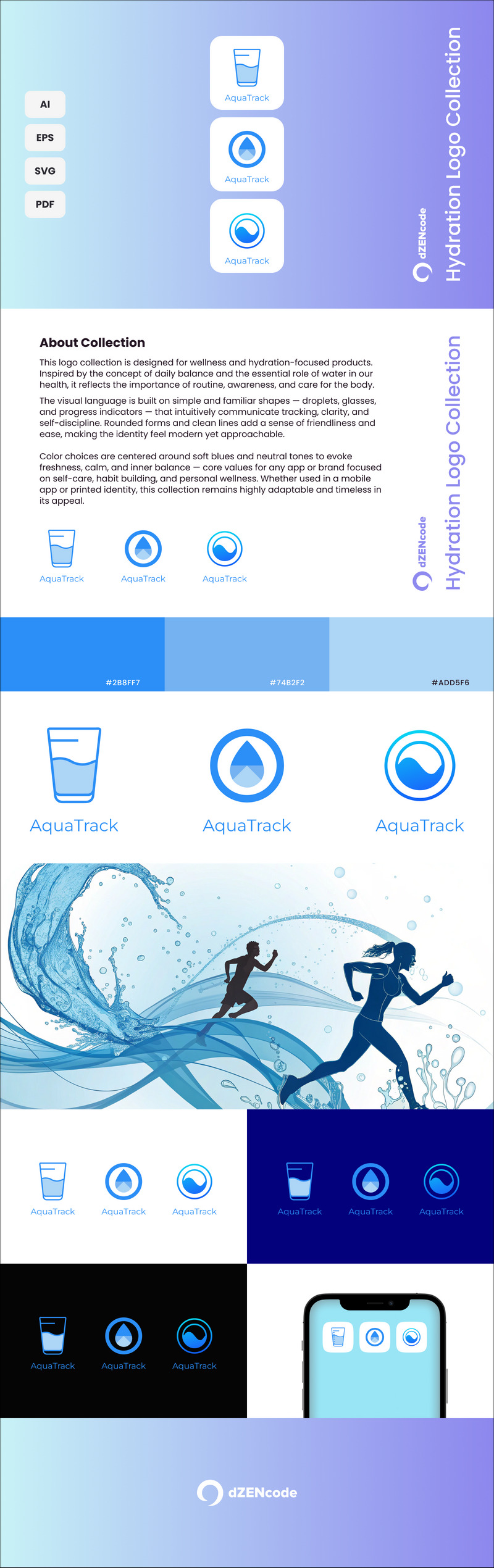 AquaTrack – Vätskemätare Logotyp Set - Features Image 1