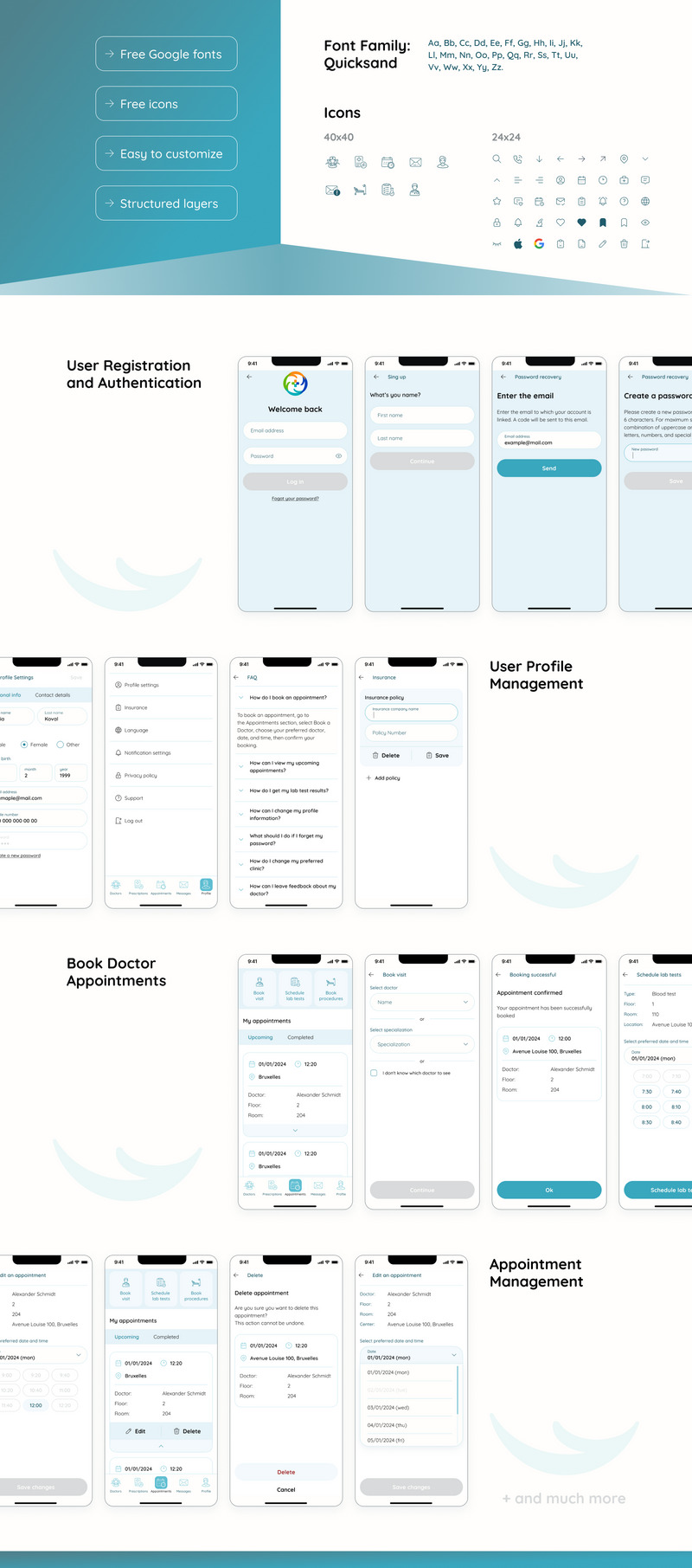 Med.Care Center App — Medical Clinic Mobile App UI Mall - Features Image 3