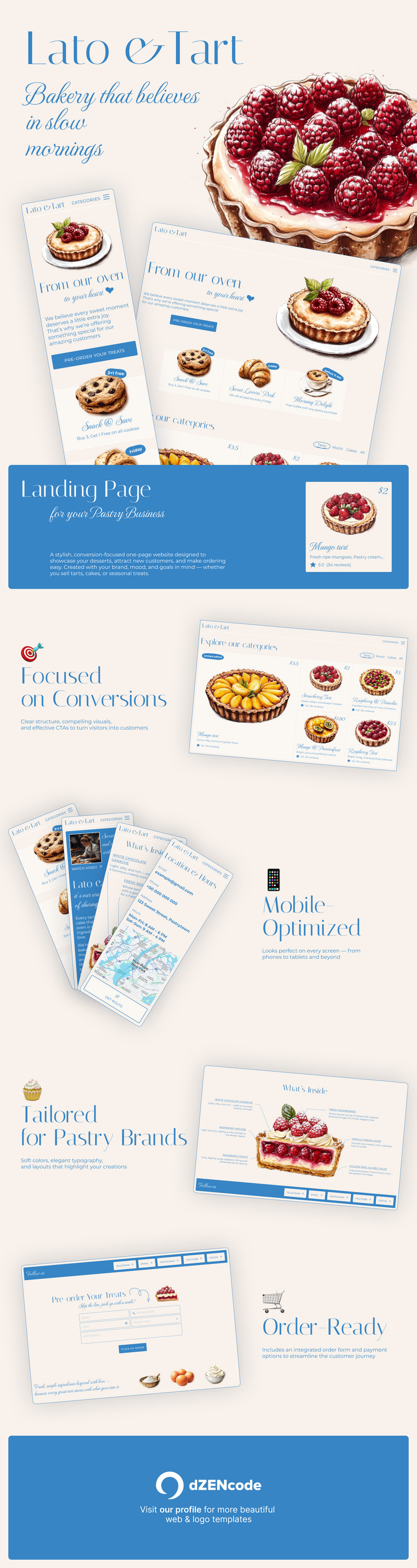Lato & Tartt — UI-kit för landningssida för konditori - Features Image 1