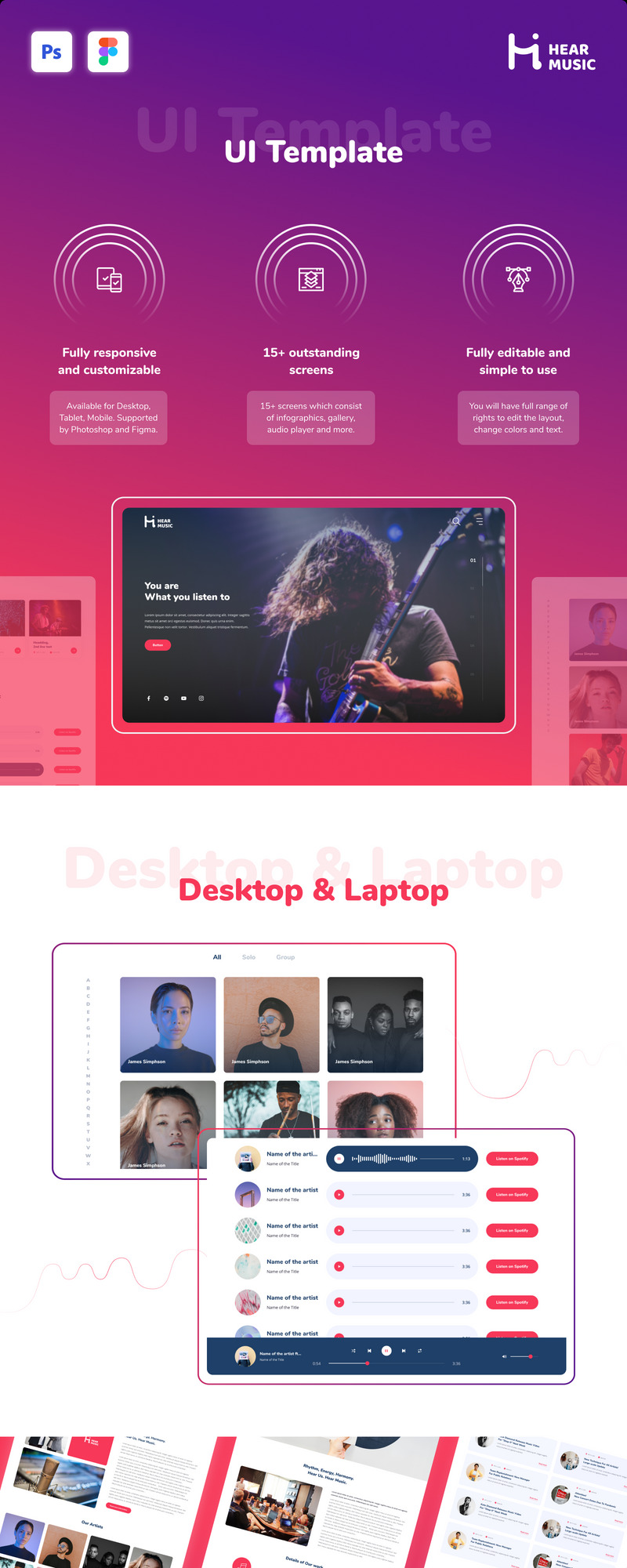 Musik hören — Music Company Stilvolle Mehrzweck-UI-Elemente - Eigenschaften Bild 1