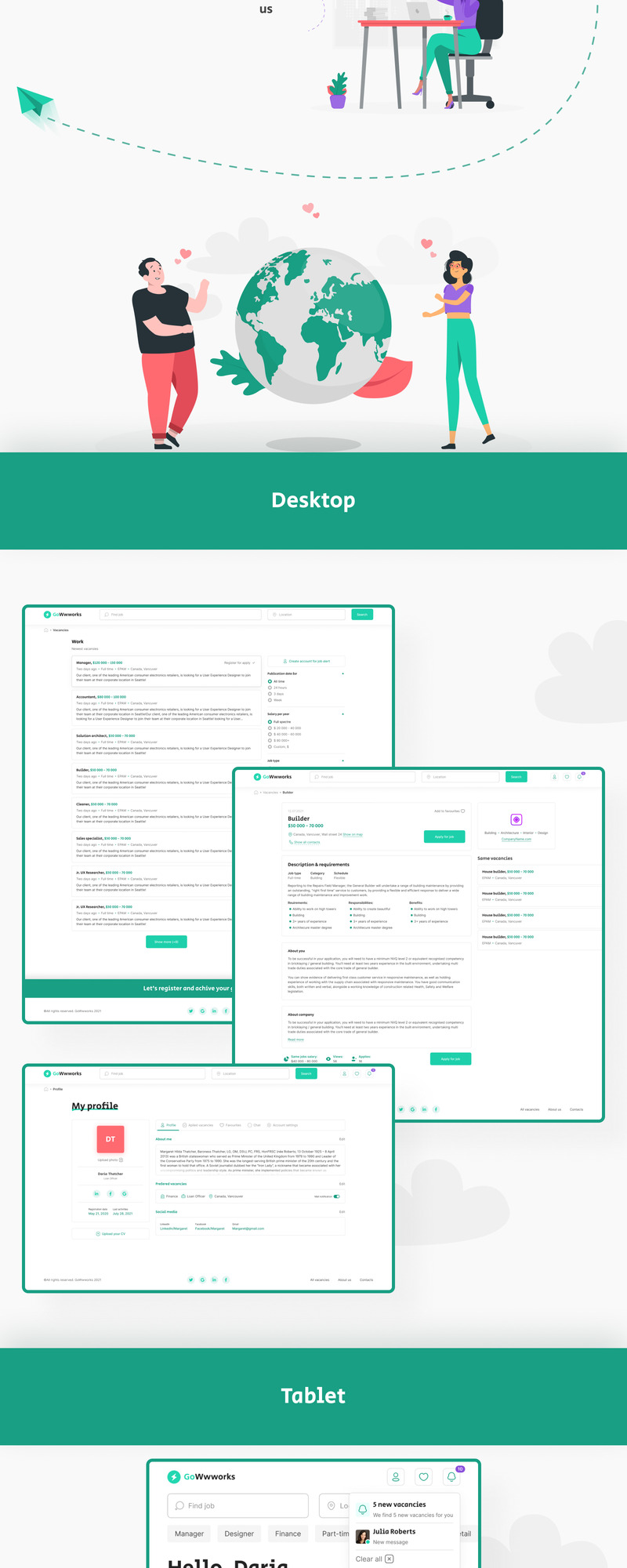 GoWwworks – UX/UI-Vorlage für das Webprodukt zur Jobsuche - Eigenschaften Bild 3