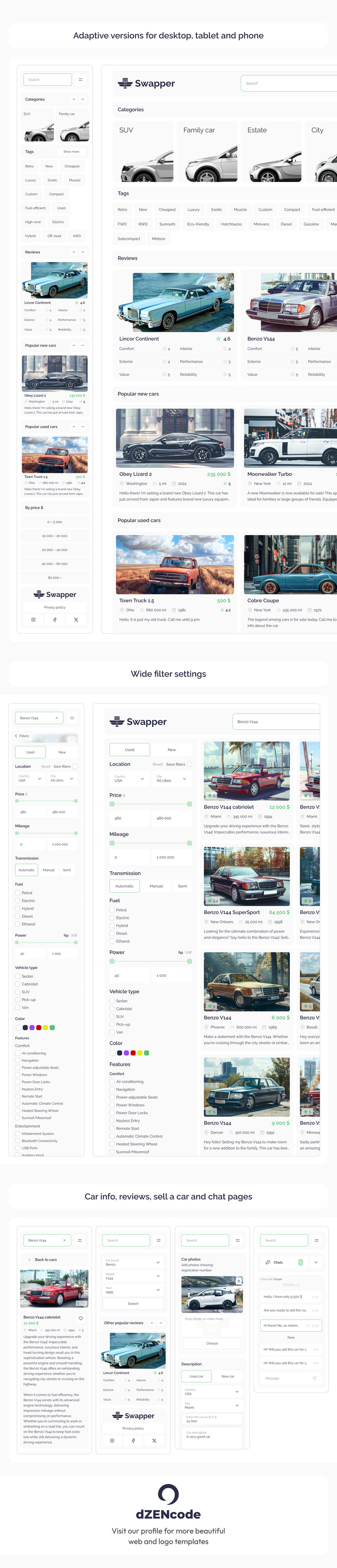 Swapper - UI-sjabloon voor automarktwebsite - Features Image 1