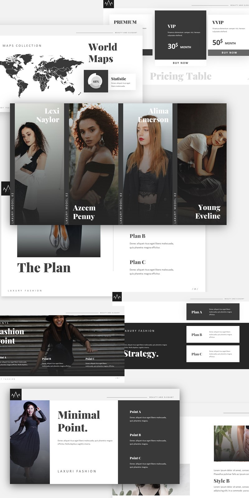 Laxury Fashion Шаблони презентацій PowerPoint Мінімалізм - Features Image 2
