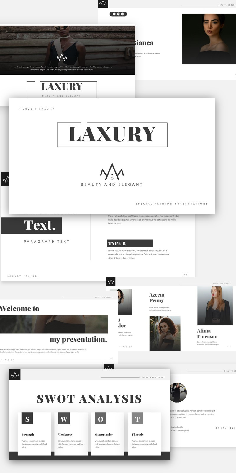 Laxury Fashion Шаблони презентацій PowerPoint Мінімалізм - Features Image 1