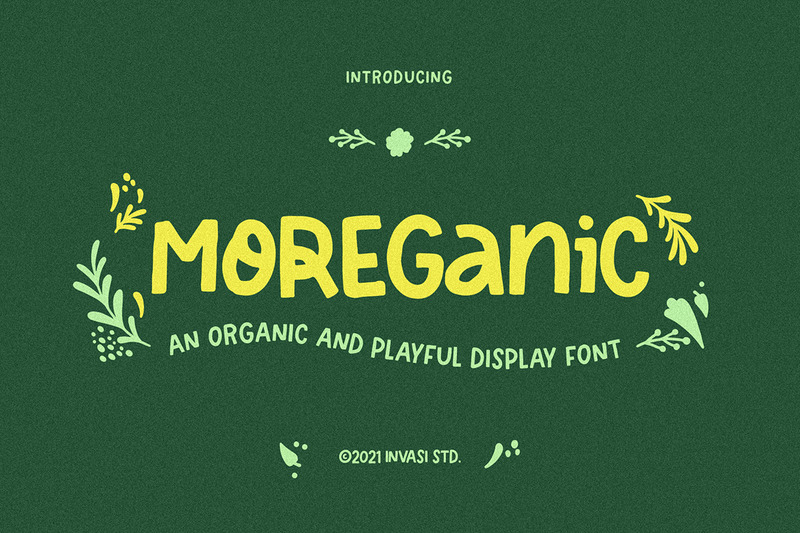 Moreganic - organiskt lekfullt teckensnitt - Features Image 1