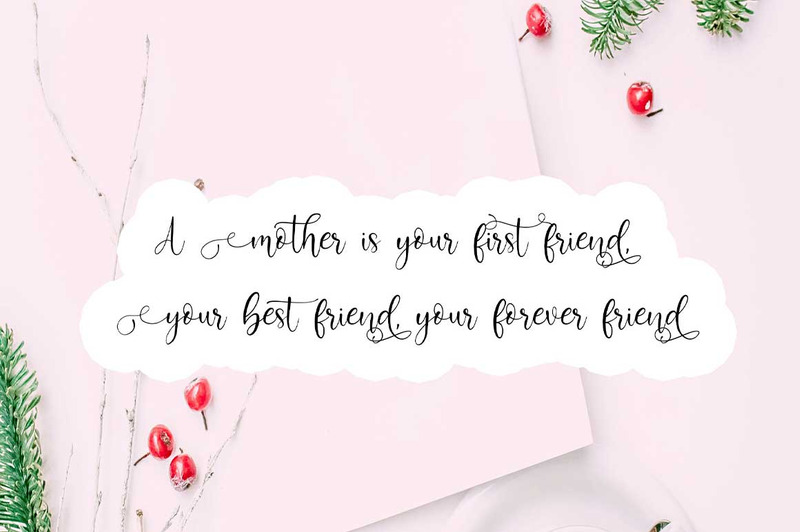 Font calligrafia di madri di bellezza - Caratteristiche Immagine 5