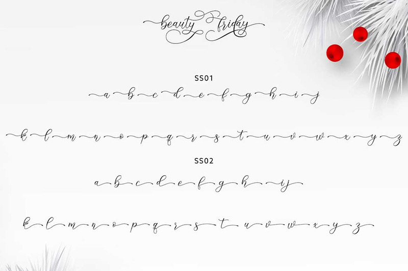 Beauty Friday Modern Script Czcionki - Obraz funkcji 8